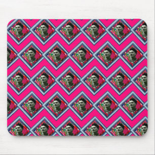 Frida Kahlo Retro Denim Diamond Mouse Pad