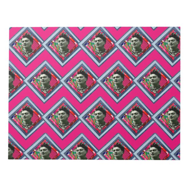 Frida Kahlo Retro Denim Diamond Notepad (Front)