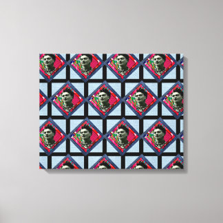 Frida Kahlo Retro Pink Denim Canvas Print