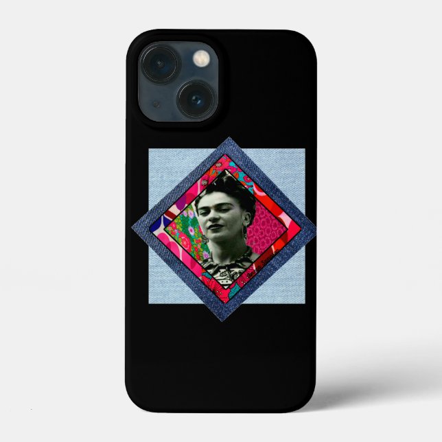 Frida Kahlo Retro Pink Denim Case-Mate iPhone Case (Back)