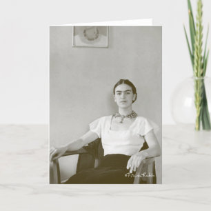 Frida Kahlo Seated w/ Frida Painting Card