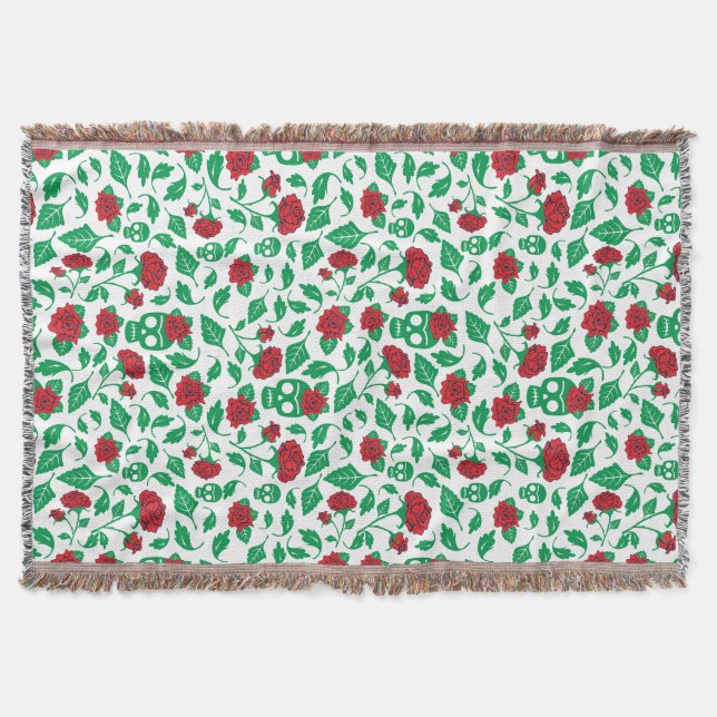 Frida Kahlo | Skulls & Roses Throw Blanket (Front)