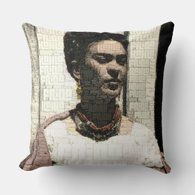 Frida Kahlo Textile Portrait Cushion (Front)