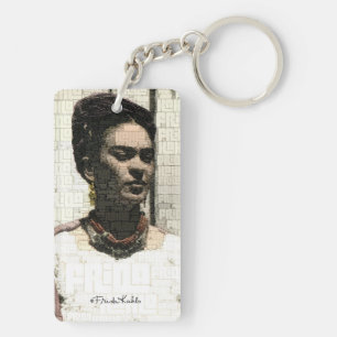 Frida Kahlo Textile Portrait Key Ring