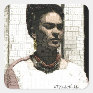 Frida Kahlo Textile Portrait Square Sticker