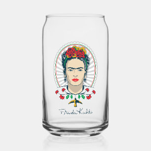Frida Kahlo Vintage Floral Can Glass