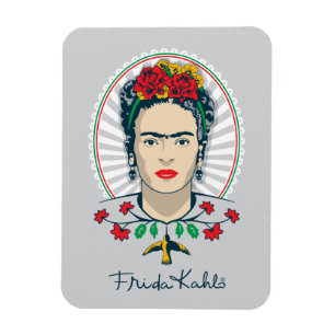 Frida Kahlo Vintage Floral Magnet