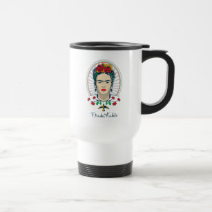 Frida Kahlo   Vintage Floral Travel Mug