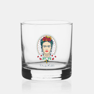 Frida Kahlo Vintage Floral Whiskey Glass