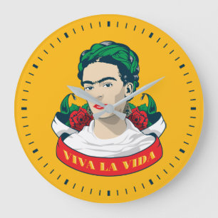 Frida Kahlo   Viva la Vida Large Clock