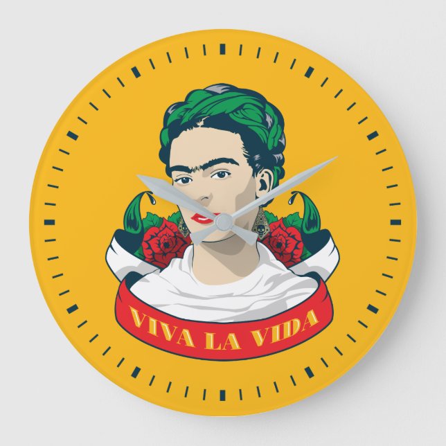 Frida Kahlo | Viva la Vida Large Clock (Front)