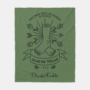 Frida Kahlo Wings to Fly Fleece Blanket