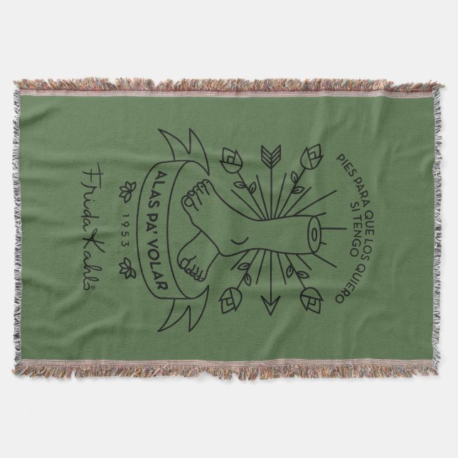 Frida Kahlo | Wings to Fly Throw Blanket (Front)