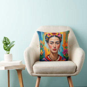 Frida Kohlo Pop Art Deco Painting Cushion