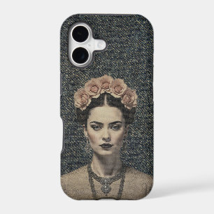 Frida Rose Crown Denim Pop Art Case
