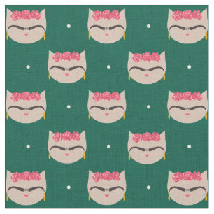 Frida the Cat a Mexican artist Feminist Icon Fabric