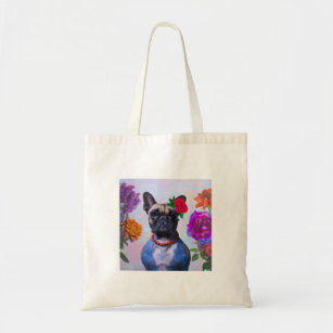 Frida the French Bulldog Romantic  Tote Bag