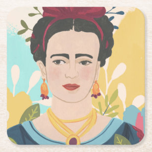 Frida's Garden Collection Square Paper Coaster