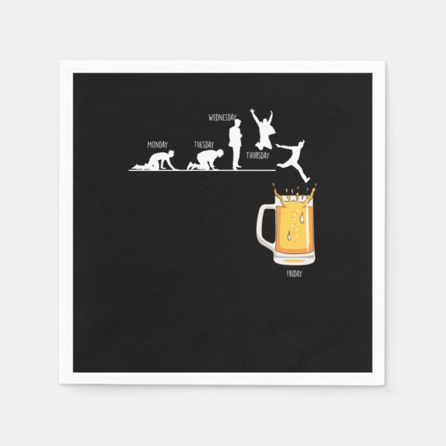 Friday Beer Lover Party Weekend Beer Mug Drunk Gif Napkin (Front)