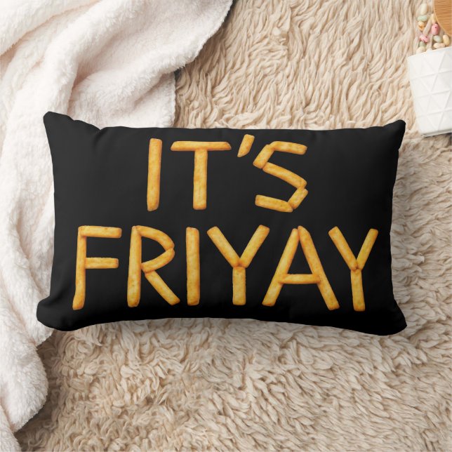Friday Fries Lumbar Throw Cushion (Blanket)
