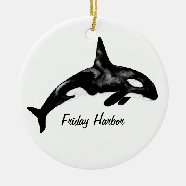 Friday Harbour Ceramic Ornament (Front)