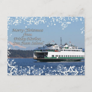 Friday Harbour Ferry Christmas Happy Holidays Holiday Postcard