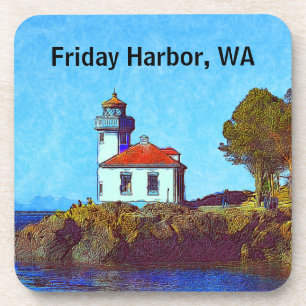 Friday Harbour Lime Kiln Lighthouse Coaster