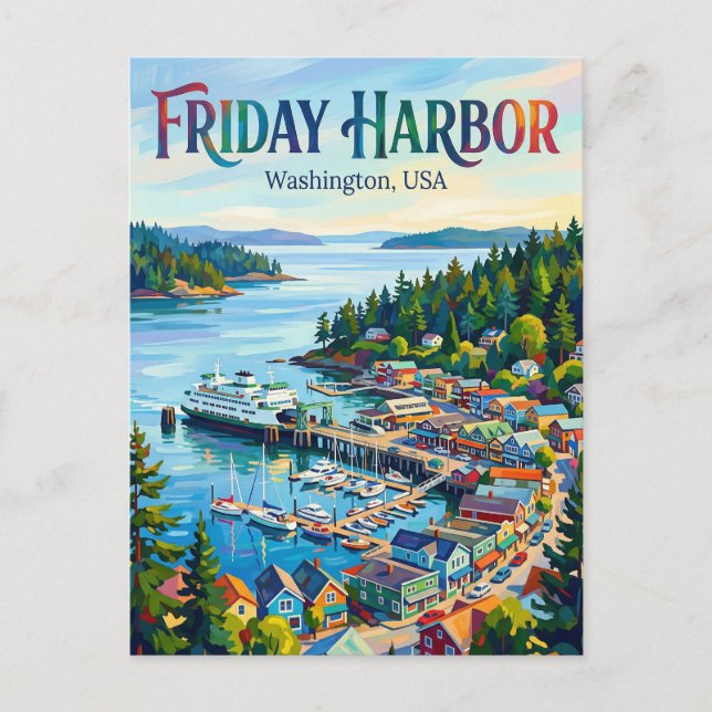 Friday Harbour, Washington USA Postcard (Front)