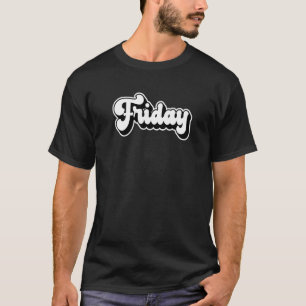 Friday Retro Vintage 80s90s Simple Weekday Text T-Shirt