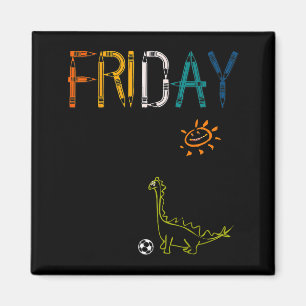 Friday Shirt Funny Vintage Dinosaur Days Of The We Magnet