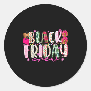 Friday Shopng Crew Christmas Lights Black Shopng F Classic Round Sticker