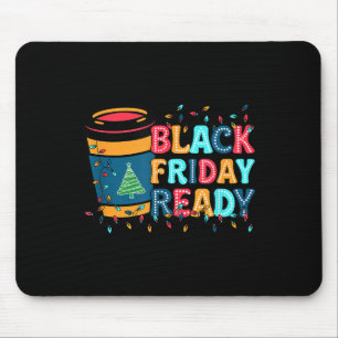 Friday Shopng Ready Christmas Lights Black Shopng Mouse Pad