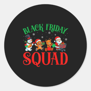 Friday Shopng Squad Christmas Black Shopng Family Classic Round Sticker