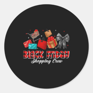 Friday Shopng Squad Christmas Black Shopng Family  Classic Round Sticker