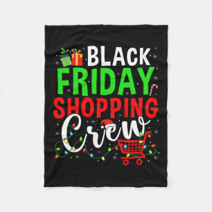 Friday Shopping Crew Christmas Lights Black Shoppi Fleece Blanket