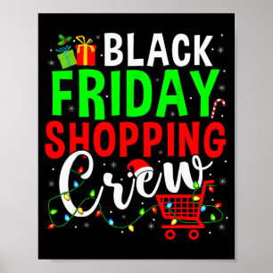 Friday Shopping Crew Christmas Lights Black Shoppi Poster