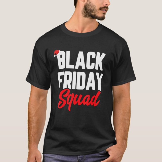 Friday Shopping Crew Christmas Lights Black Shoppi T-Shirt (Front)