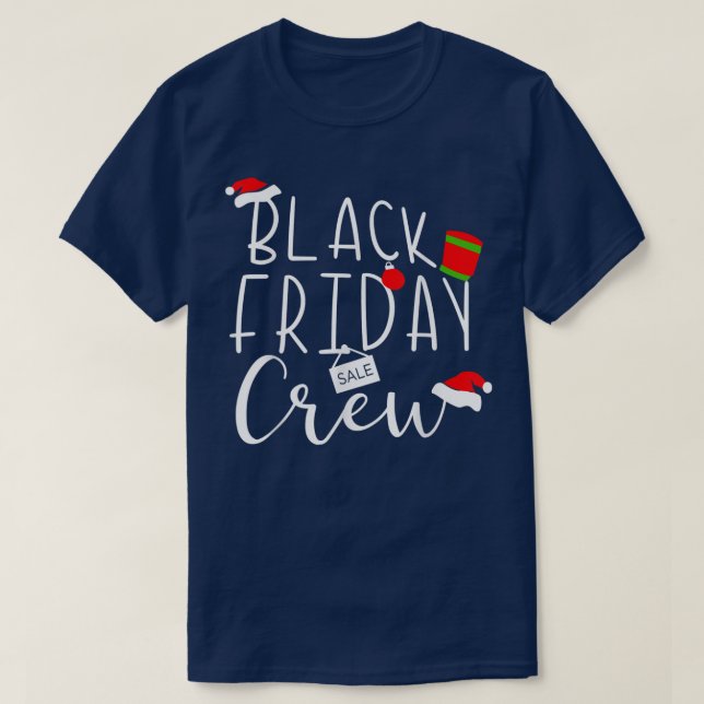 Friday Shopping Crew Christmas Lights Black Shoppi T-Shirt (Design Front)