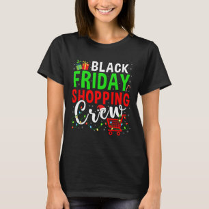 Friday Shopping Crew Christmas Lights Black Shoppi T-Shirt