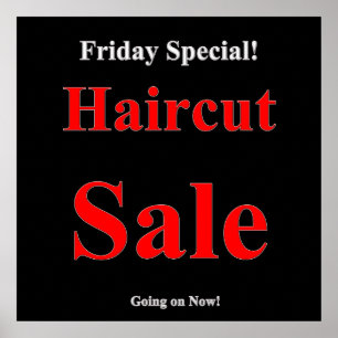 Friday Special Haircut Sale Poster Matte