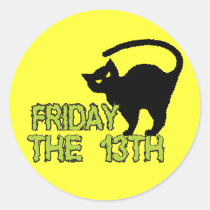 Friday The 13th Black Cat Classic Round Sticker