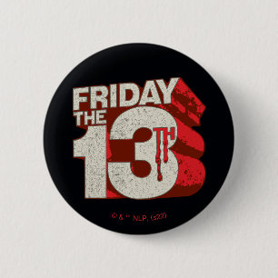 Friday the 13th   Bleeding Stacked 3D Logo 6 Cm Round Badge