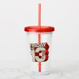 Friday the 13th   Bleeding Stacked 3D Logo Acrylic Tumbler