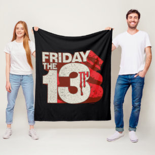 Friday the 13th   Bleeding Stacked 3D Logo Fleece Blanket