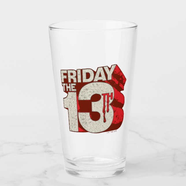 Friday the 13th | Bleeding Stacked 3D Logo Glass (Front)