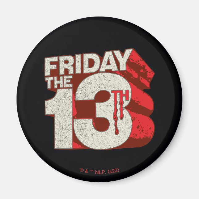 Friday the 13th | Bleeding Stacked 3D Logo Magnet (Front)