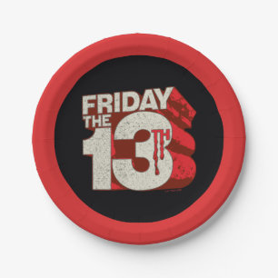 Friday the 13th   Bleeding Stacked 3D Logo Paper Plate