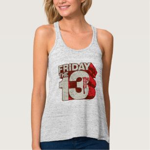 Friday the 13th   Bleeding Stacked 3D Logo Singlet