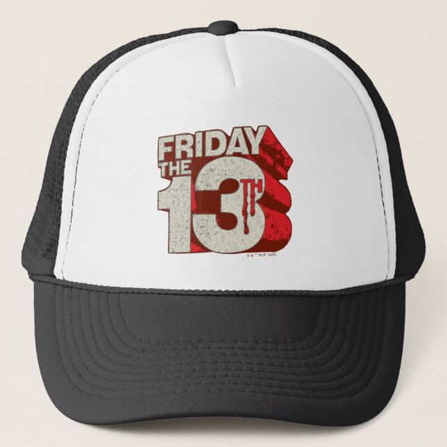 Friday the 13th | Bleeding Stacked 3D Logo Trucker Hat (Front)