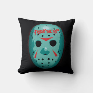 Friday the 13th Blue Hockey Mask Graphic Cushion